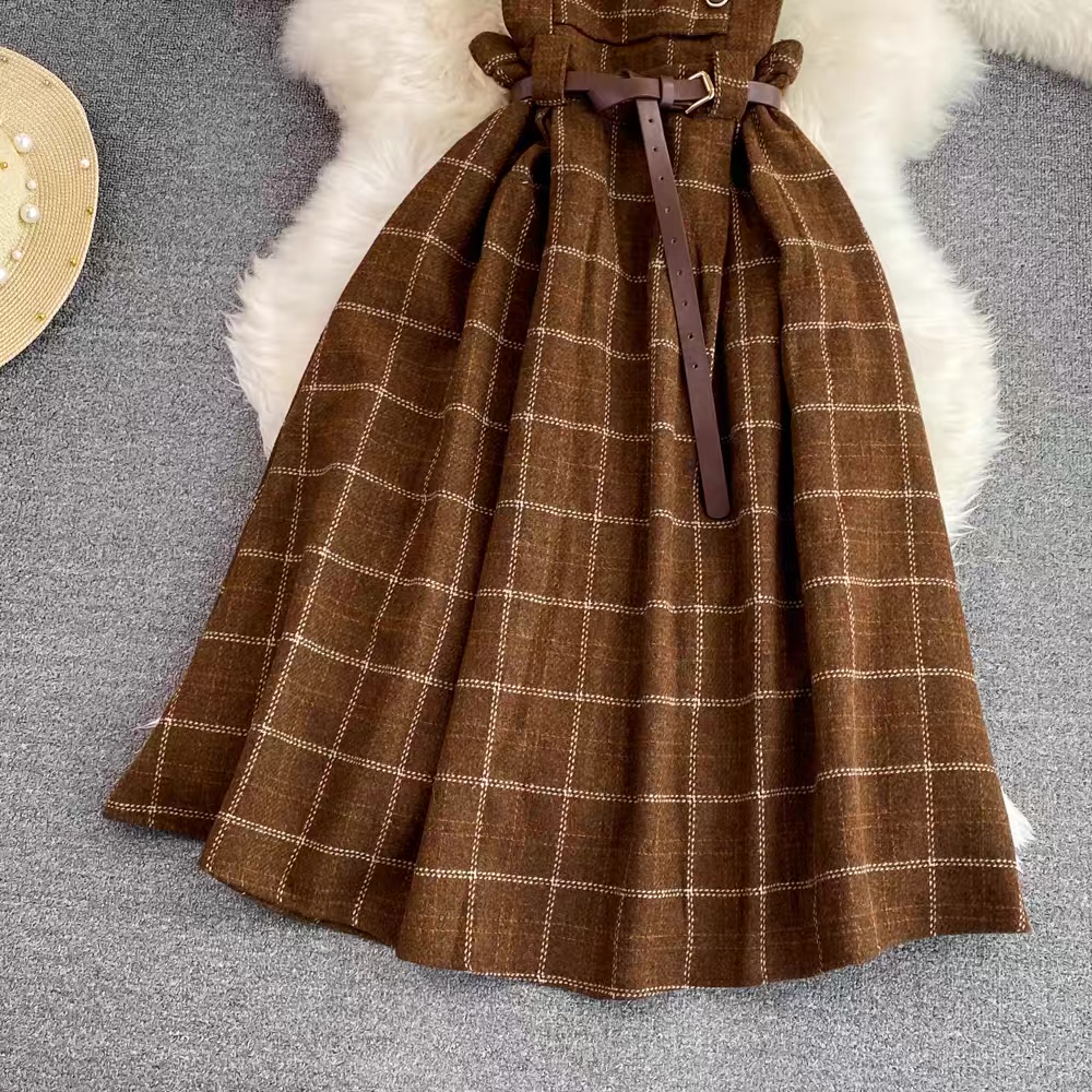 See what I want plaid dress & belt FD87 images